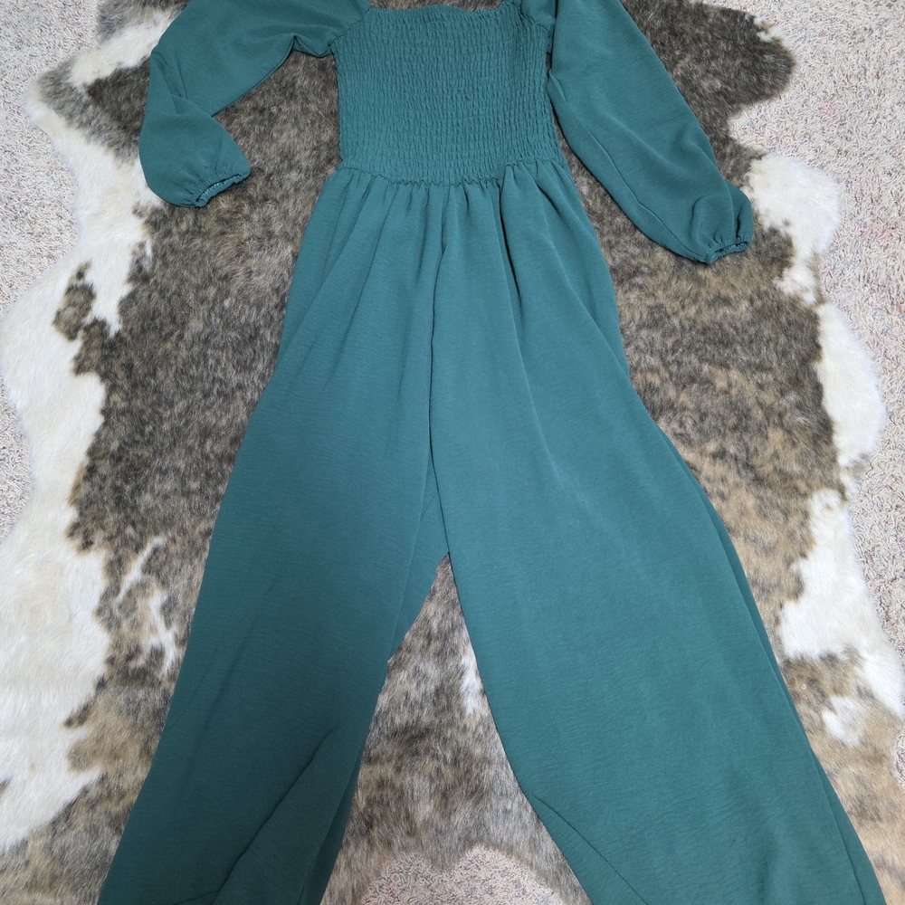 Teal Long Sleeve Jumpsuit